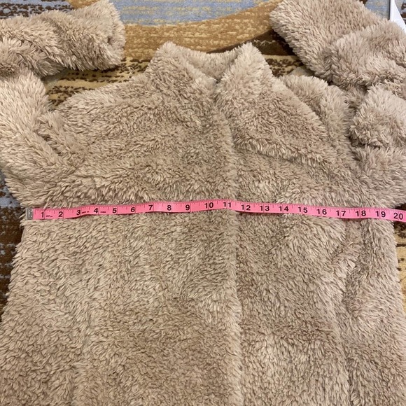 Kenneth Cole Notch-Collar Faux-Fur Coat Truffle XS - Picture 8 of 11